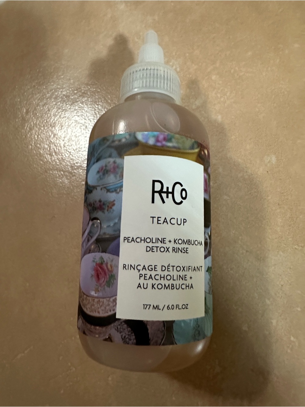 R+Co Teacup Peacholine + Kombucha Detox Rinse - Light Pink Bottle